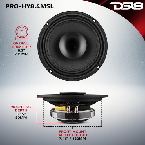 PRO-HY8.4MSL 8 Inches Shallow Hybrid Mid-Range Car Audio Loudspeaker with Bui... - Picture 9 of 9