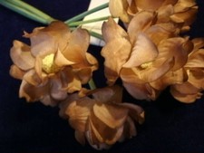 Vintage Millinery Flower NE6 6pc Cluster Brown Umber So Pretty 