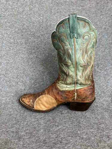 Ariat Western Boots Women’s 7.5 Full Quill Ostrich Western Work Green ISSUES - Picture 10 of 20