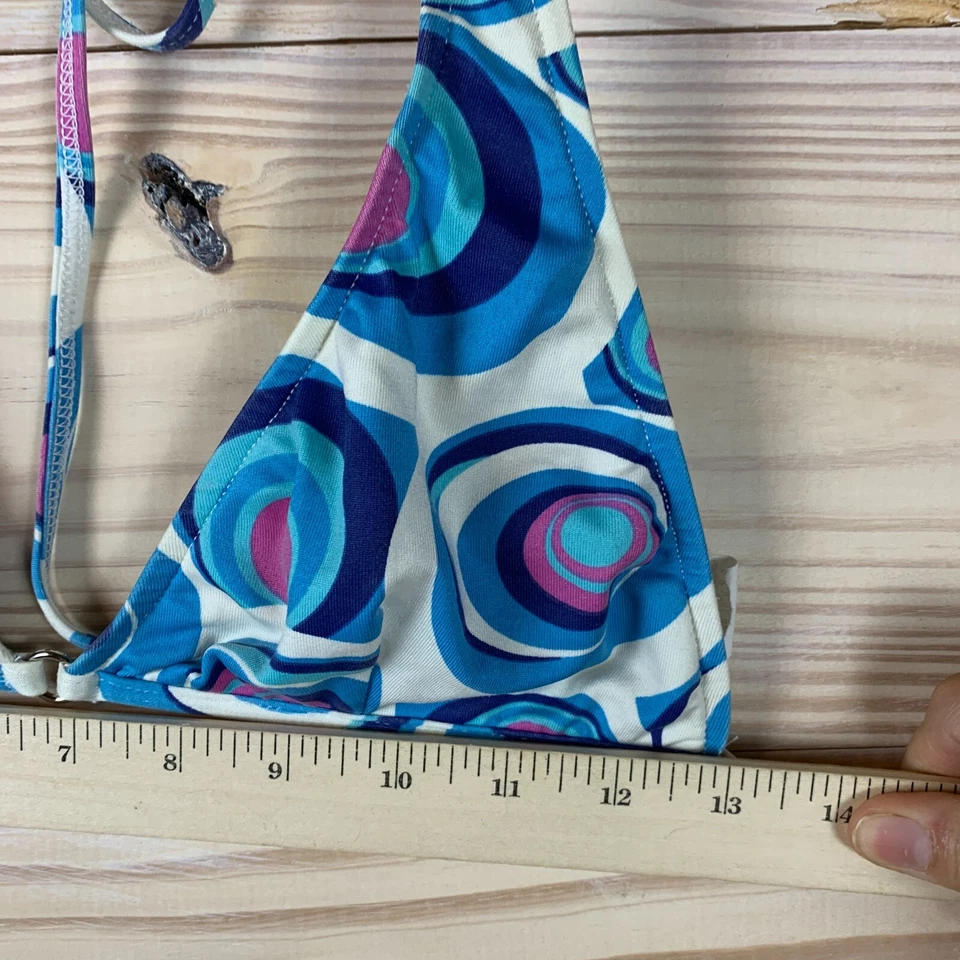 Top de Bikini de Natación L*Espacio Grande Retro Remolinos Hecho en EE. UU. Hippie Y2K Foto 4 de 4