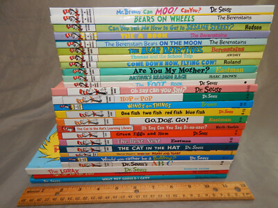 26 kids beginner books BULK LOT dr seuss berenstains cat in hat abc HARDCOVER hc