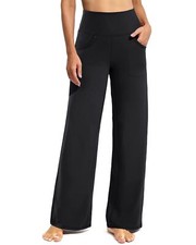 Wide Leg Pants Woman Yoga Pants with Pockets Loose Stretch Casual Lounge Swea...
