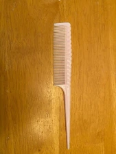 Vintage Pink Rat Tail Teasing Fine Tooth Styling Hair Comb, Braid Texture USA 8"