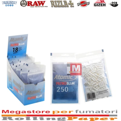 Filtri Atomic Slim 6mm Filtre in Busta 18 Buste Da 250 Filtrini