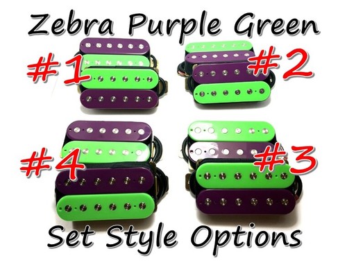 Dragonfire Zebra HH Set Screamer Humbucker Pickups Green Zebra Set Style Options - Picture 9 of 10