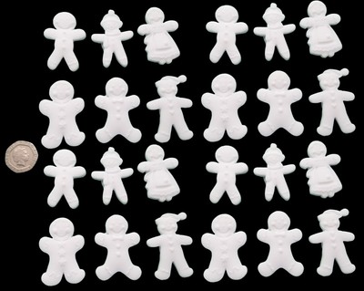 24 x Essbares 3D Ingwer Brot Mann Glasset, Kuchen, Cupcake Topper, Dekorationen