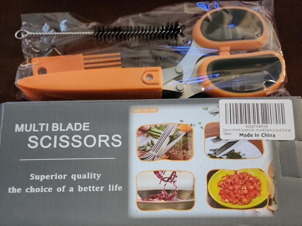 5-Blade Herb Scissors and Stripper Set for Fresh Herbs-image