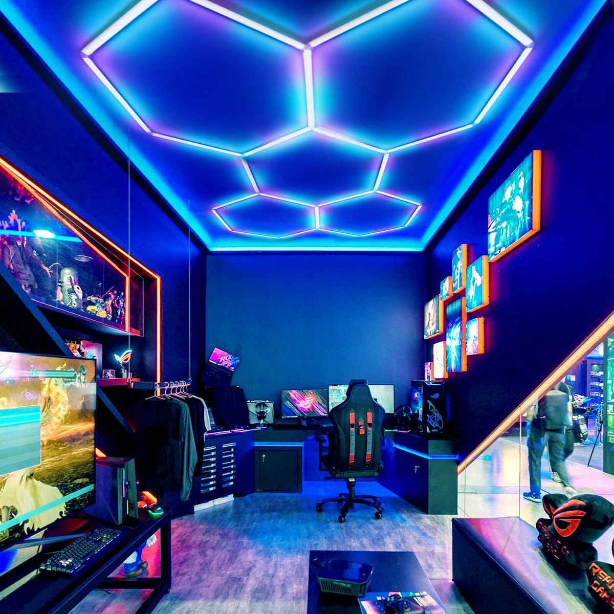 RGB Hexagon LED Garage Light Honeycomb Lights for Workshop Gym
