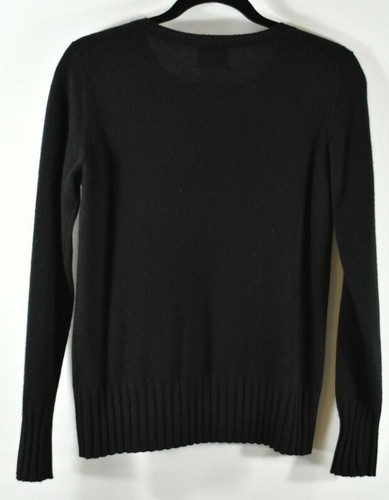 NEW QUINN Cashmere Crew Neck Sweater in Black - Size S #S2287 - Picture 6 of 9