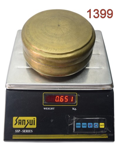 Vintage IN Ottone Candy Scatola Artigianato Rotondo Forma Chapati / Roti / Pane - Foto 8 di 8