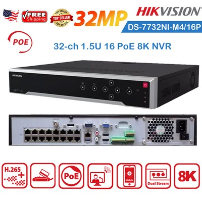Hikvision DS-7732NI-M4/16P 32-Channel 16PoE 4SATA Ultra HD 8K NVR 32MP H.265+