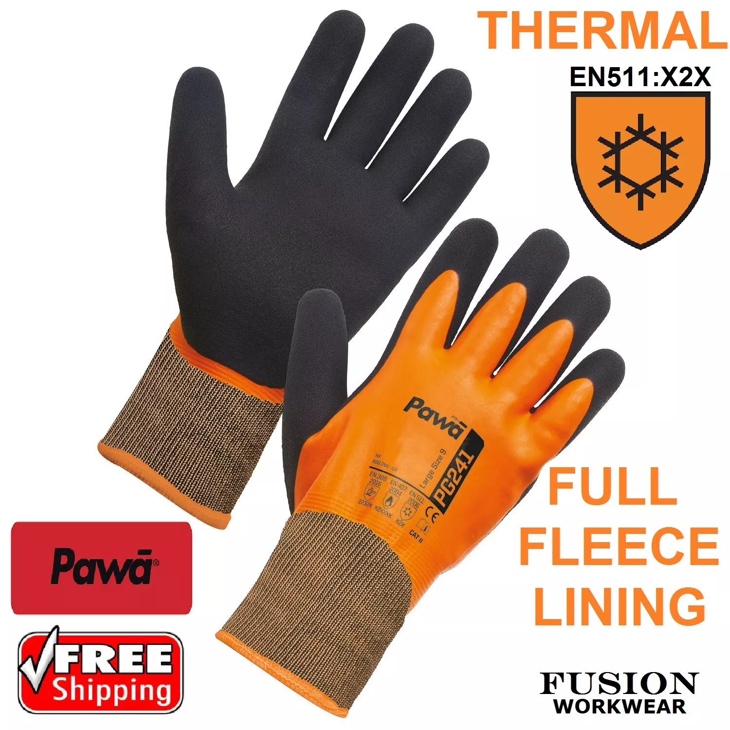 GANTS DE TRAVAIL THERMIQUES IMPERMÉABLES. ENDUIT COMPLET, PAUME DE SABLE À POIGNÉE MERVEILLEUSE, PAWA PG241.338