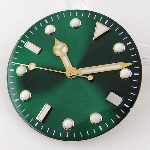 28.5mm Green Bliger Luminous Watch Dial Hand For NH35 NH36 MIYOTA ETA Movement - Picture 9 of 12