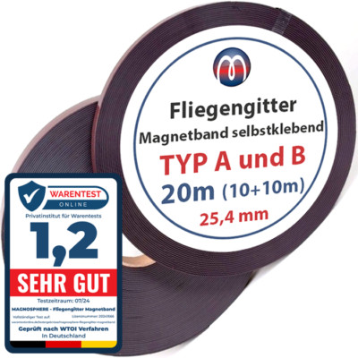 WORKMAX® A+B Magnetband für Fliegengitter & Moskitonetze
