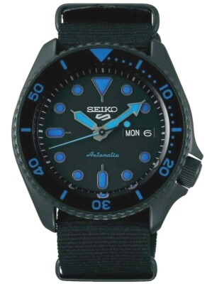 Seiko 5 Automatic 100m Black Nylon Strap Men's Watch SRPD81K1