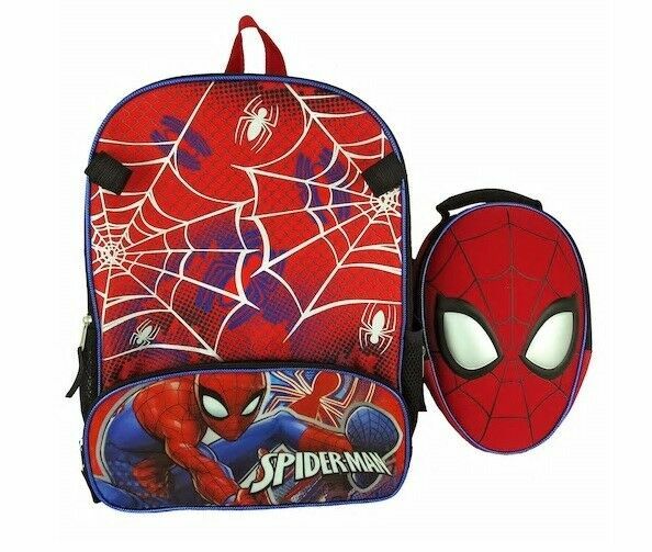 spiderman backpack and lunchbox