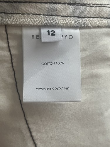 REJINA PYO Sofia Tiger Jeans •12/EU40• Cream Brown Straight Denim Pants NWT $745 - Picture 13 of 14