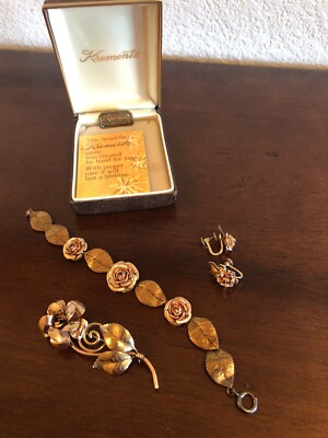 Broche Vintage Krementz Rose Plaquée Or 14 Carats – Années 80, Neuve Dans Sa Boîte D’origine