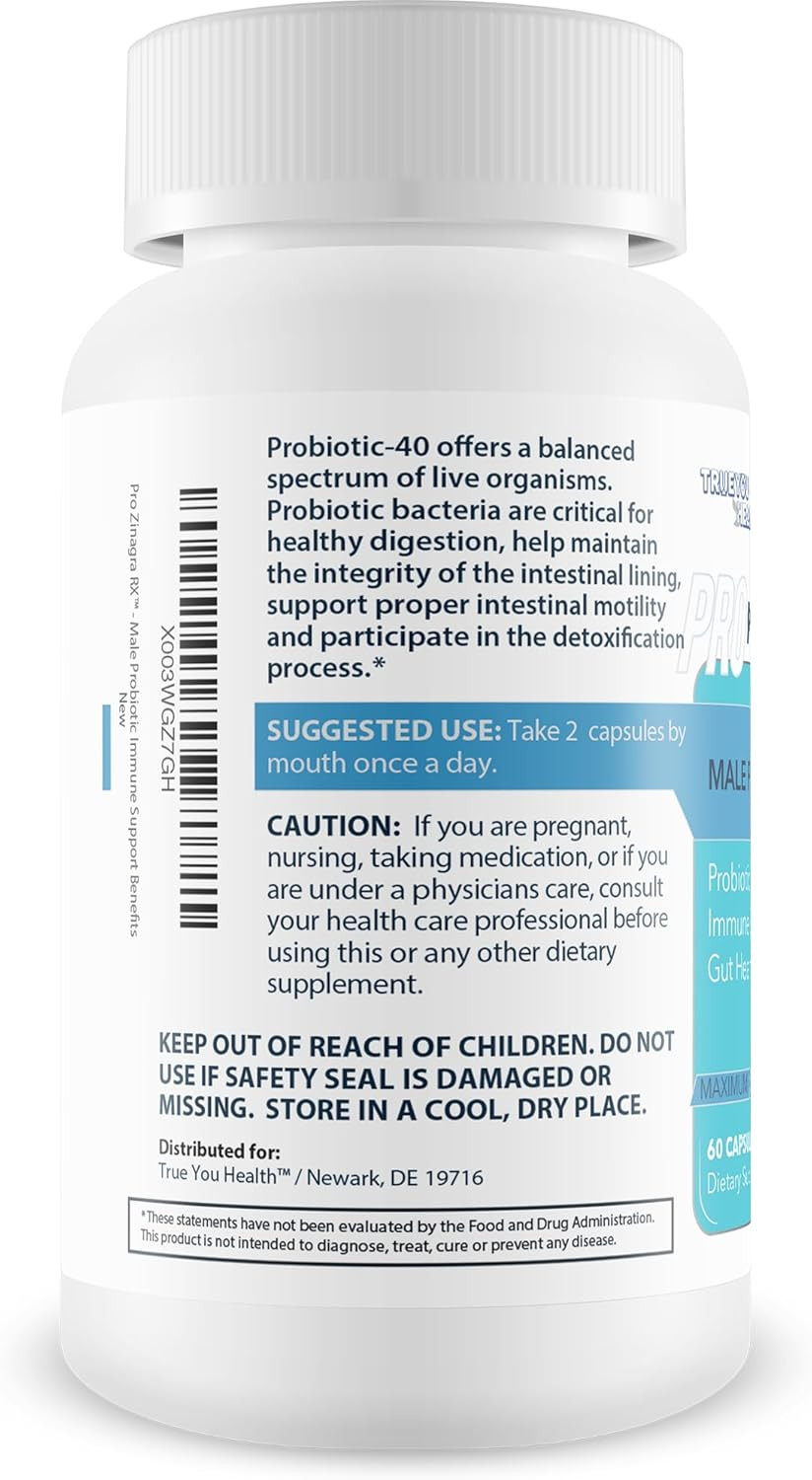 Pro Zinagra RX - Male Probiotic Support - Promote Increased Energy & Endurance -