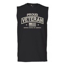 Camisa Orgullosa Veterana Musculosa Día del Veterano Ejército Militar de EE. UU. Bandera Americana Para Hombre