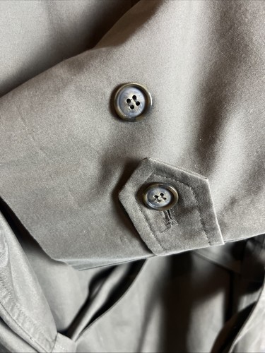 Jos A Bank VTG Trench Coat Olive Green Cotton w/Wool Insulation Lining SZ 44R - Picture 10 of 17