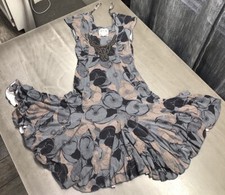 Free People Short Sleeve Scoop Neck A Line Dress Floral Print Size Extra Small