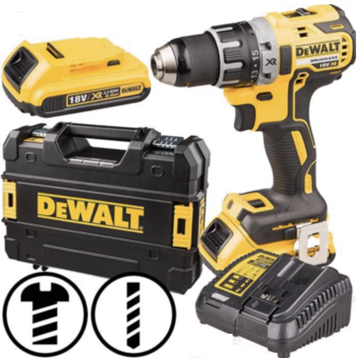 Dewalt DCD791D2 18v XR Brushless Compact Drill Driver 2 x 2.0ah