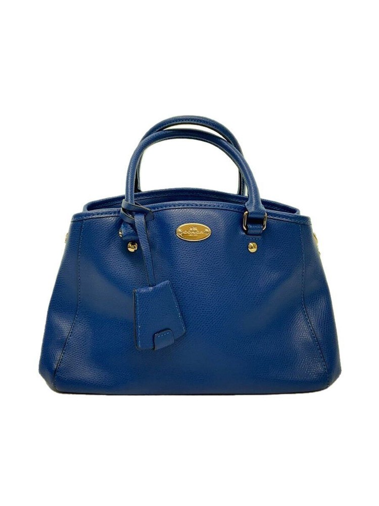 COACH handbag all leather Blue Used