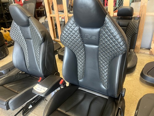 18 AUDI RS3 8V A3 S3 COMPLETE SET BLACK LEATHER SEATS DOOR PANELS 17-20 51K - Picture 5 of 22