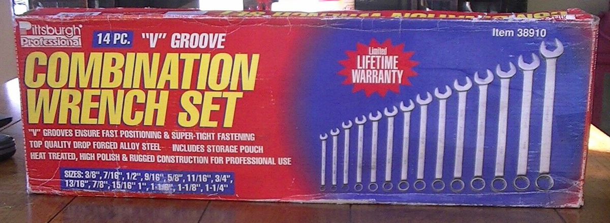 Pittsburgh Professional 14Pc. V Groove Combination Wrench Set | eBay