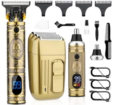 Professional Hair Clippers Trimmer Cutting Beard Cordless Shaving Machine Set