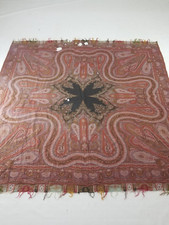 Antique 19th Century Kashmir Style Paisley Wool Piano Shawl 188x180cm