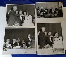 Lot of 4 - Real photo VP Lyndon Johnson LBJ Dinner 1962  Italian Board Guardians