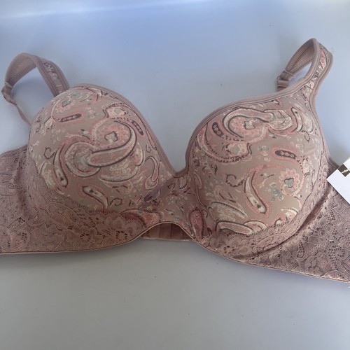 Jessica Simpson ~ Women's Full Figure Bra Underwire Padded Floral Pink ~ 42D