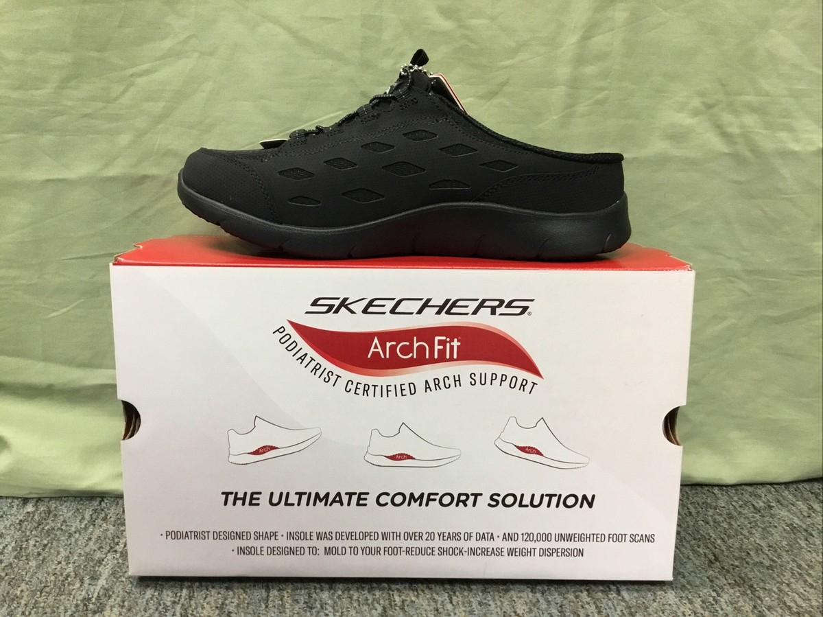 専用1 New Women's Skechers Arch Fit Refine Lucky Breeze Black Slip-on