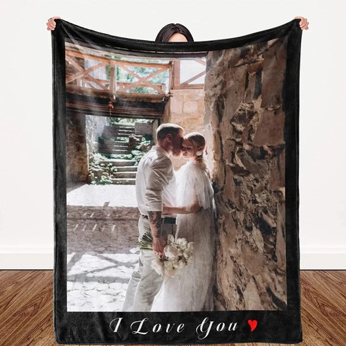 I Love You Custom Blanket with Photo Collage Text Personalized Picture Blanket - 第 35/49 張圖片