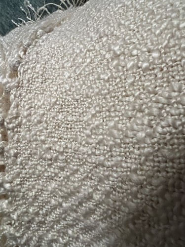 Super Soft Throw Blanket Cream Color 50 x 60 Fringe Home Collection