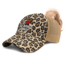 Womens Ponytail Cap I (Love) Ice Sledge Hockey Red Heart Sports Lovers Lovers