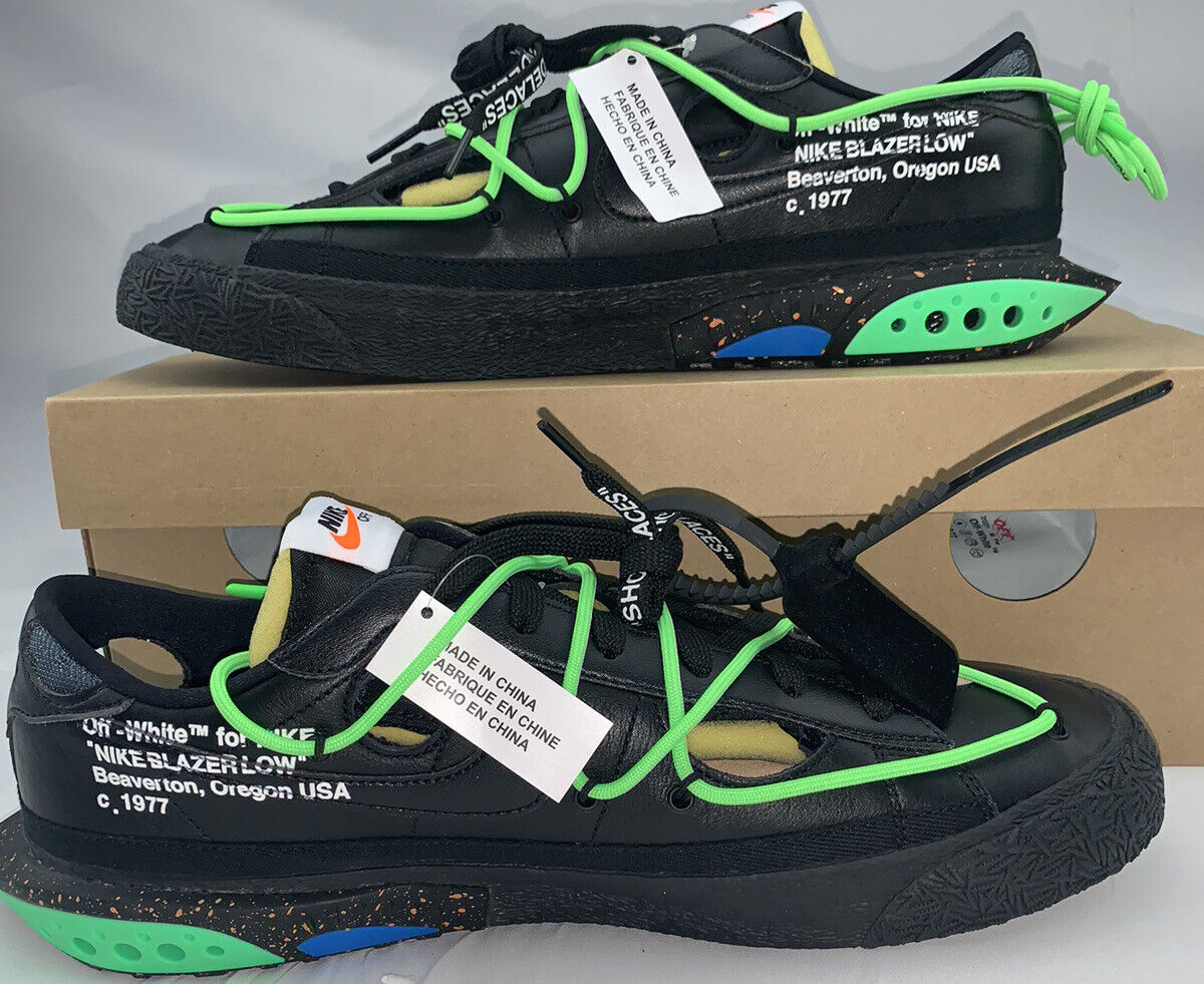 Nike Off White x Blazer Low Black Electro Green Size 13 Nike Off White x Blazer Low Black Electro Green Size 13