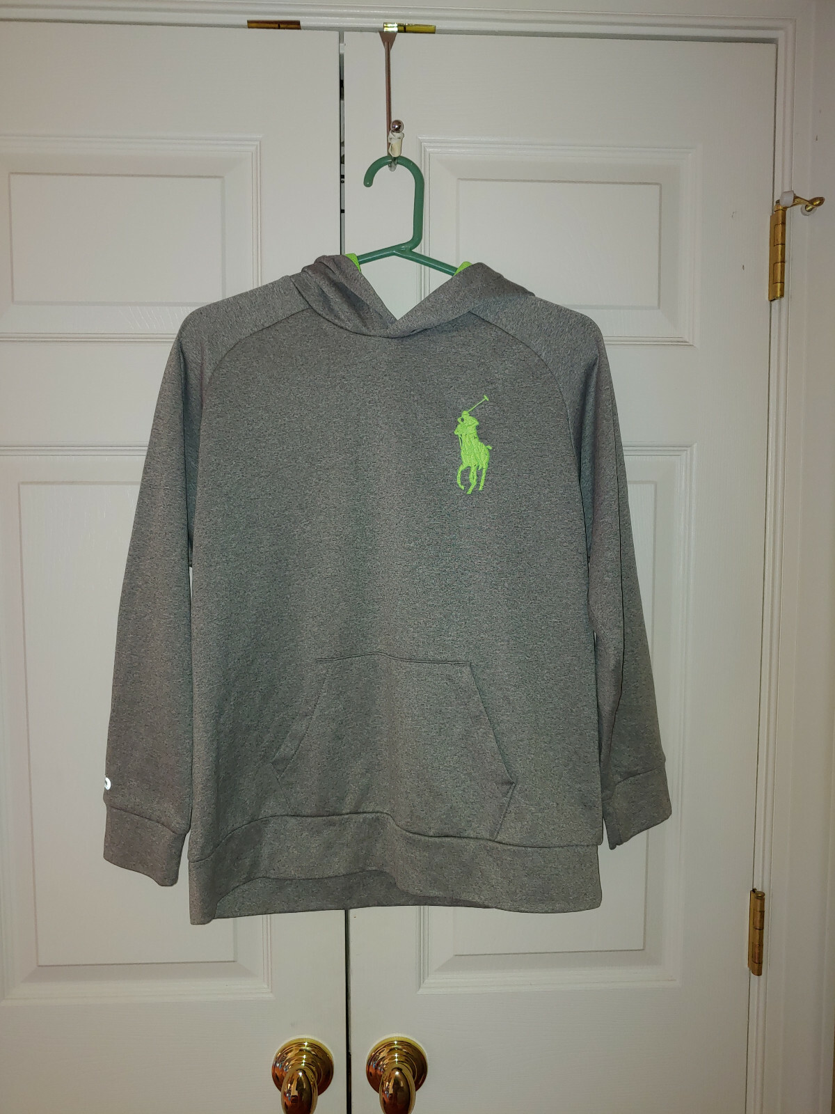 Polo ragazzo ragazzo ragazzo Ralph Lauren grigio grande pony logo felpa pullover taglia L