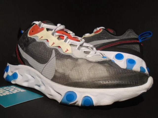 acampar Tía Margarita NIKE REACT ELEMENT 87 GREY PLATINUM OFF WHITE BLUE RED ACRONYM AQ1090-003 8  | eBay