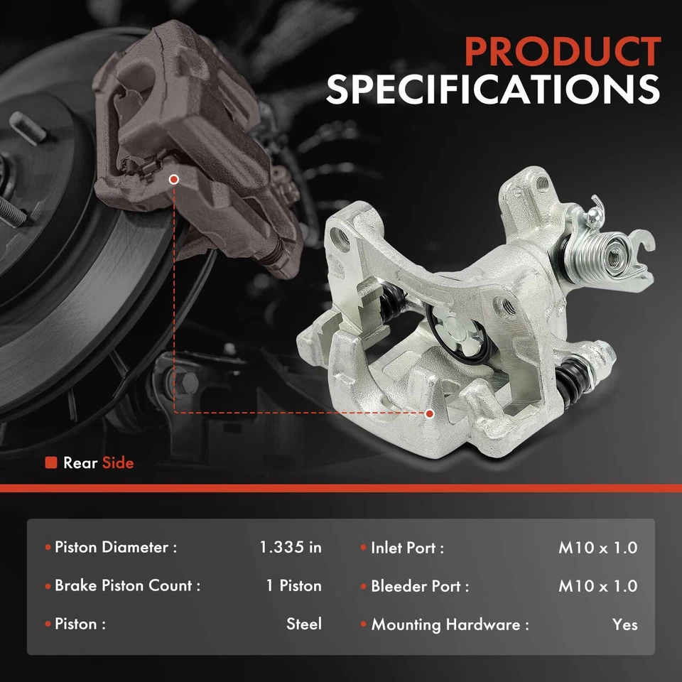 Pair Rear Brake Calipers with Bracket for Nissan Maxima 95-00 Infiniti I30 96-00 - Image 2 of 4