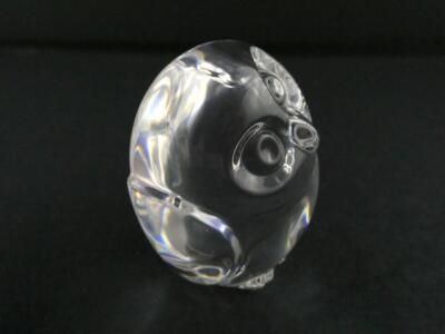 Steuben OWLスチューベン フクロウ　クリスタルガラス フクロウ Steuben Crystal Figurines and Giftware Owl Hand Cooler Art Glass