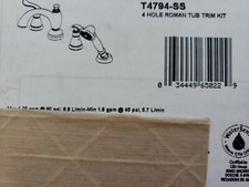 Delta Linden Deck Mount Roman Tub Faucet Trim Kit with Handshower in Stainless