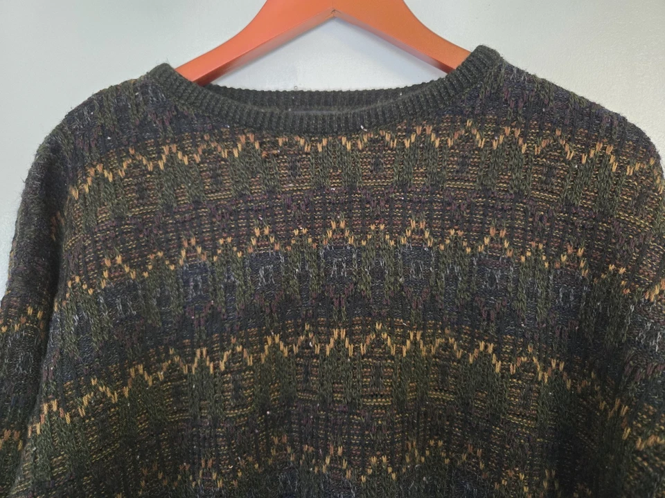 Suéter De Colección Marc Edwards Para Hombres L Acrílico Cuello Redondo Años 90 Y2K Cosby Biggie Foto 2 de 4