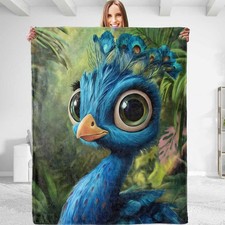 Peacock Blanket - Plush, Soft, Comfy, Lightweight, Warm, Fuzzy, Cozy Flannel ...