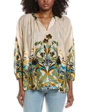 Johnny Was Margot Silk Blouse Women's