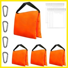 4 Pack Orange Sand Bags for Weight, Heavy Duty Sandbags for Light Stand Tripo...