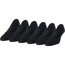 Peds Women's Lightweight Low Cut No Show Socks, Multipairs, Black 6-Pairs ,