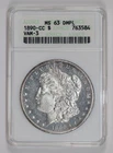 1890-CC VAM-3 MORGAN DOLLAR ANACS MS63 DMPL SOAPBOX HOLDER!